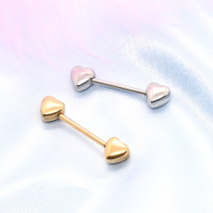 廠家批發時尚不鏽鋼桃心形愛心乳環直杆人體穿刺飾品舌釘眉釘骨釘