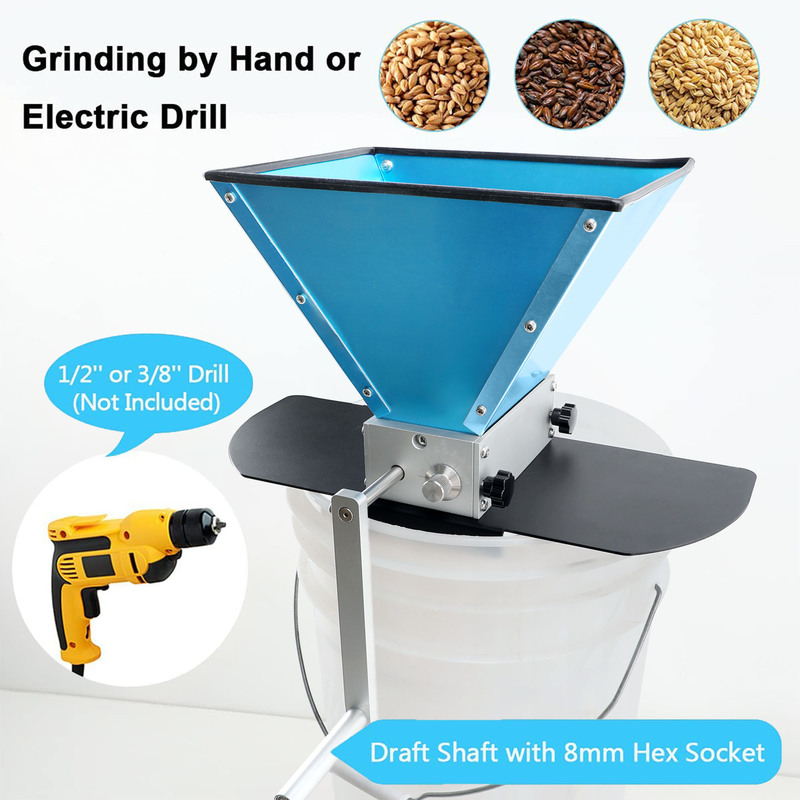 Ss304 Hand-Cranked Roller Mill with Metal Base Beer Malt Roller Crusher for Home Brewing