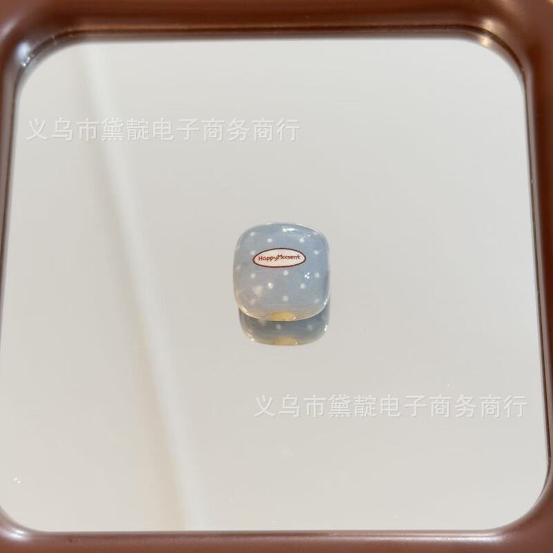 复古蓝粉色系格纹馒头珠 diy亚克力包挂手机链钥匙扣服饰配件材料|undefined