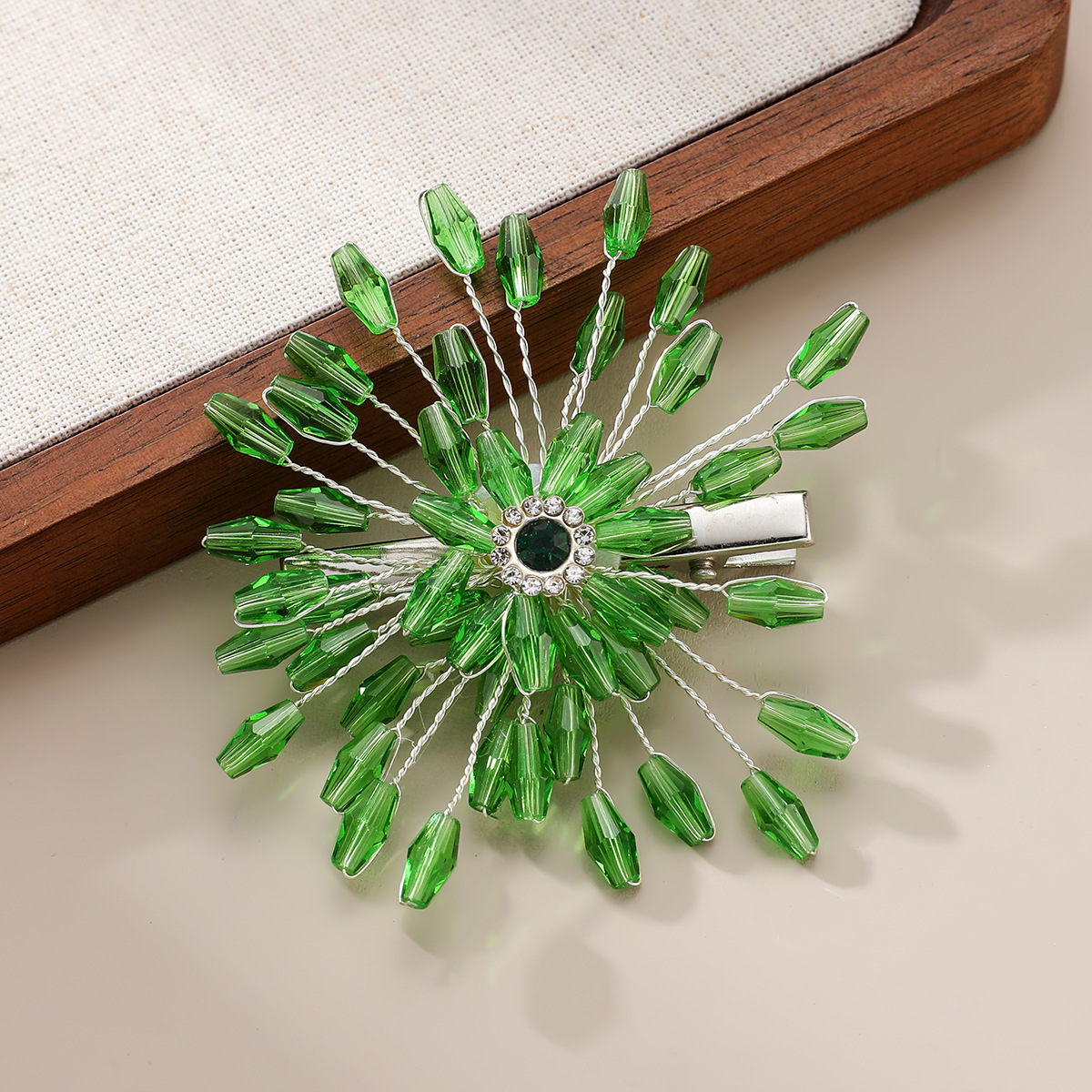 13g Weight Hair Clip Hair Accessories Type Artificial Crystal Inlay Material 1 Piece Quantity Casual, Date Occasion Copper Material Flower Pattern All Seasons Season Women's Gender Lady, Modern Style Style Lady Modern Style Women's Flower Copper Artificial Crystal Hair Clip 6