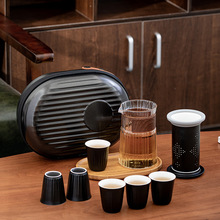 陶瓷旅行功夫茶具日式一壺六杯茶盤家用收納戶外便攜式茶具小套裝