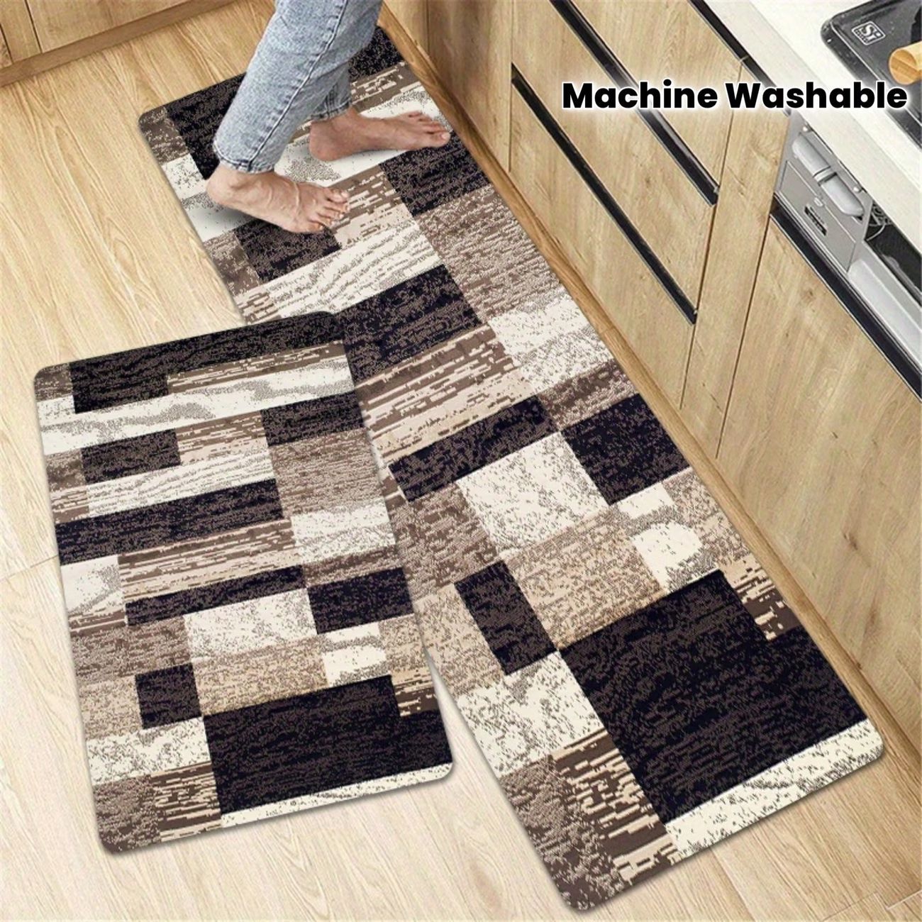 Amazon transfronterizo alfombra de restaurante anti-deslizante retro americana resistente a la suciedad absorción de agua absorción de aceite alfombra de cocina