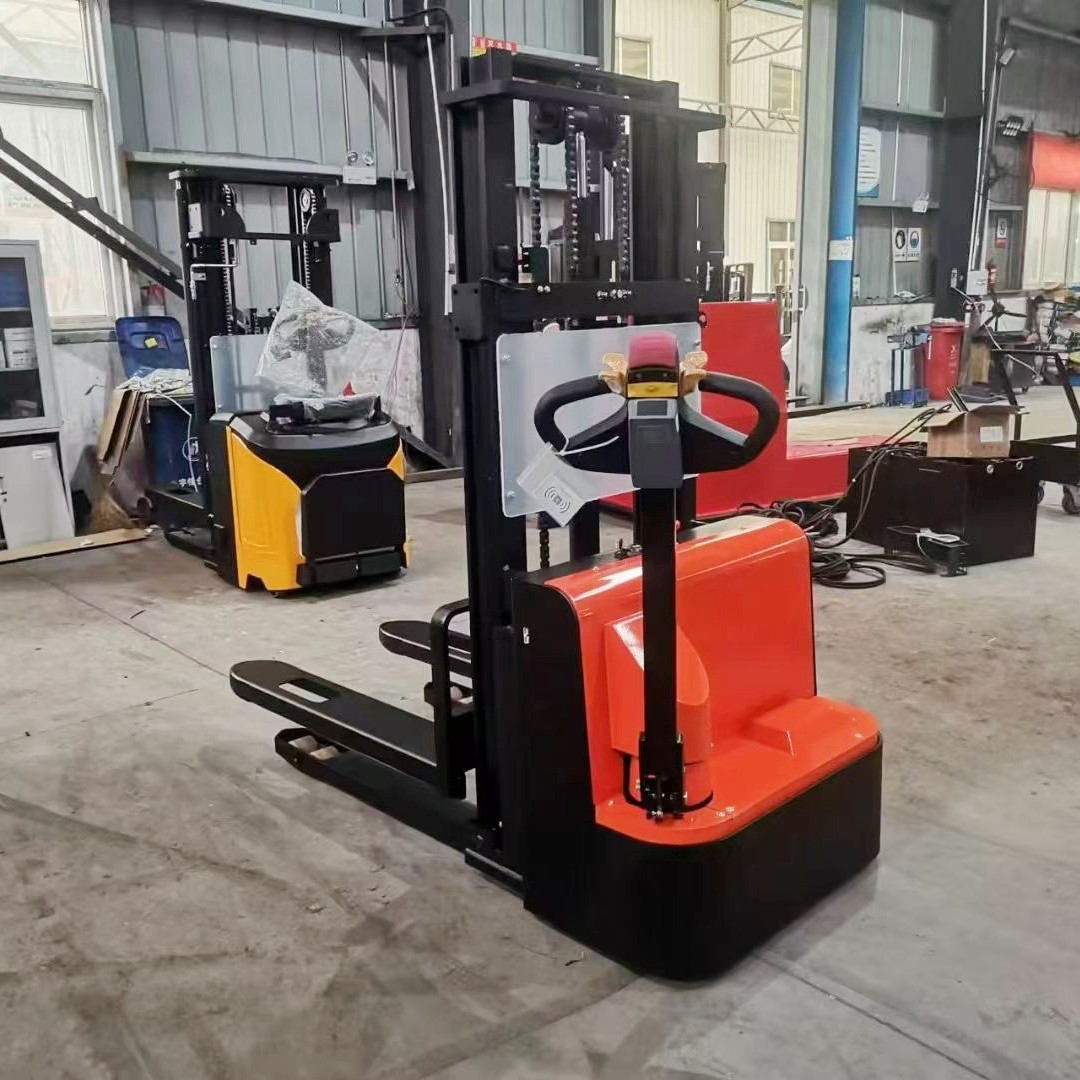 普尔夫全电动堆高车1吨1.5吨电瓶叉车电动搬运车步行托盘堆垛车