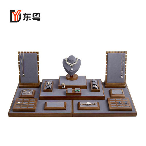 Solid wood jewelry display props jewelry display stand ring pendant watch pallet bracelet necklace display plate jewelry tray