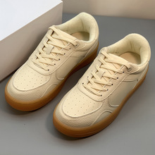 小白鞋女2025夏季新款百搭运动男女同款休闲鞋厚底真皮熊猫板鞋