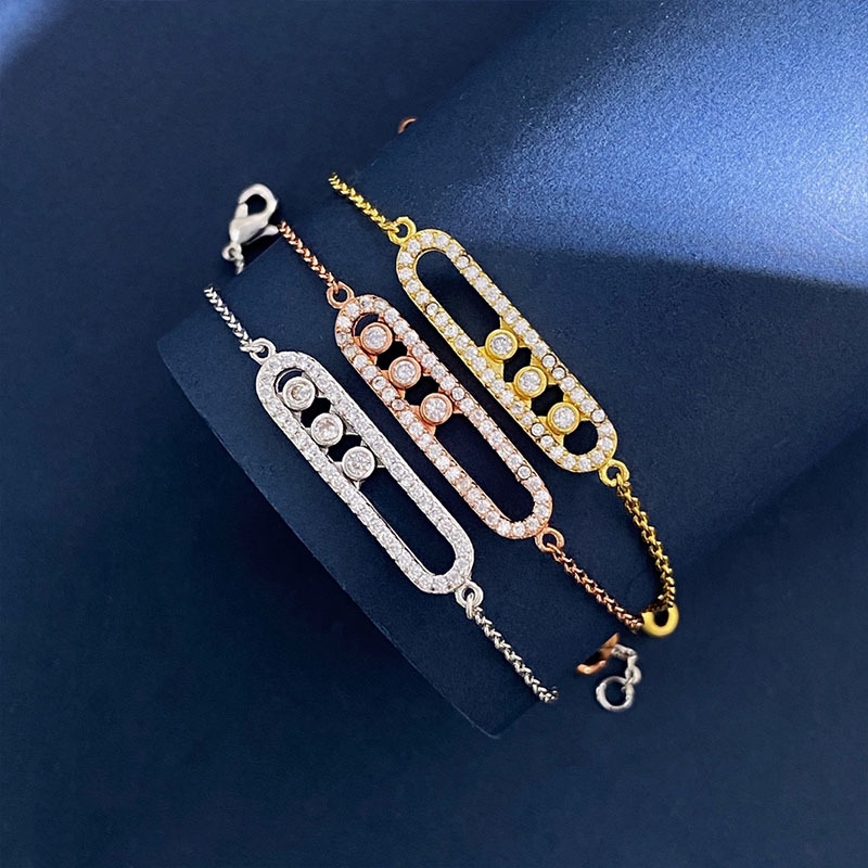 Bracciale scorrevole Meijia da donna, nuovo braccialetto con diamanti pieni di diamanti, braccialetto intelligente con tre diamanti di alta qualità, gioielli semplici_voghion.com