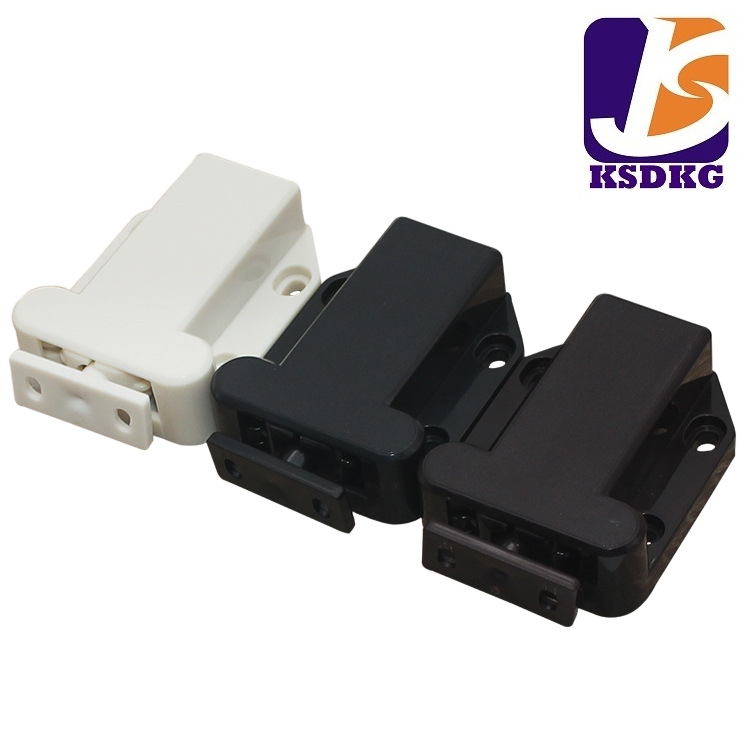 自锁门吸甲壳虫开关 消防柜门反弹门碰 锁扣 柜吸门塑料弹跳门扣