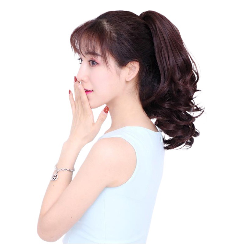 Peluca Cola de Caballo hembra Pelo Largo rizado garra clip tipo corto pera flor Cola de Caballo trenza