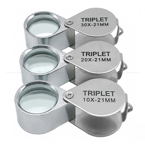 10 times 20 times 30 times folding metal diamond jewelry antique jade coin identification glass lens magnifying glass