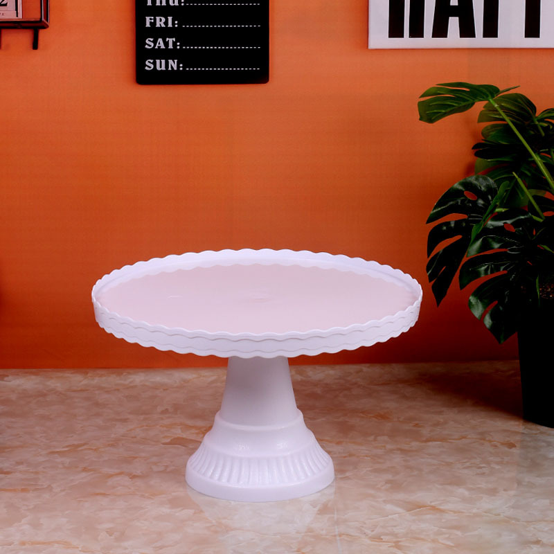 Decoración de cumpleaños soporte de postre estante de exhibición de estilo europeo comida fría mesa de descanso de té de plástico pastel bandeja de postre estante