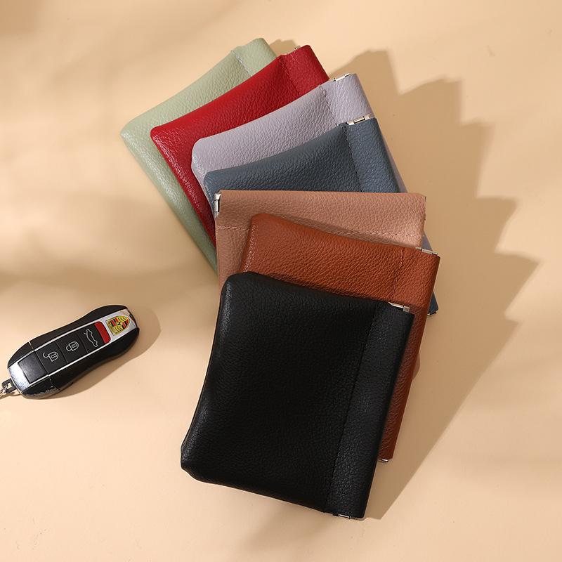 Lychee patrón automático cerrado metralla bolsa de almacenamiento de bolsillo de la moneda portátil lápiz labial bolsa de auriculares inalámbricos bolsa de almacenamiento de la Caja dominante