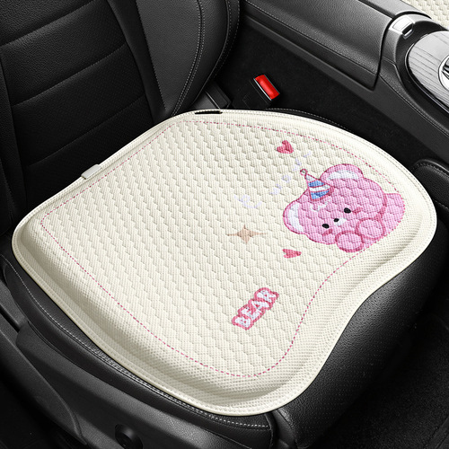 Car seat cushion summer cartoon bear gel cool pad single piece all-season universal ventilation tush cushion ice silk seat cushion
