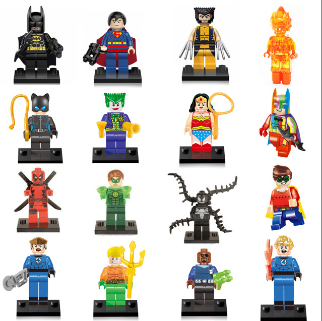 金润JR复仇者联盟超级英雄系列积木人仔16款儿童益智拼装玩具袋装