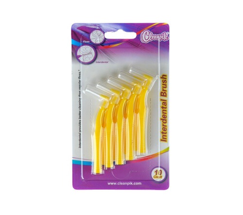Cleanpik interdental brush L-shaped orthodontic silicone brace cleaning toothpick set of 10
