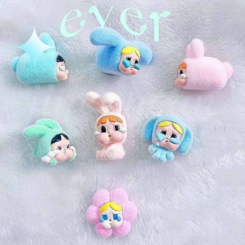 泣き虫ベビー植毛シリーズ 泣き虫ベビーうさぎちゃん 小花ちゃん PVC素材 かわいい改造ベビー キーホルダーにもなる かわいいペット|undefined