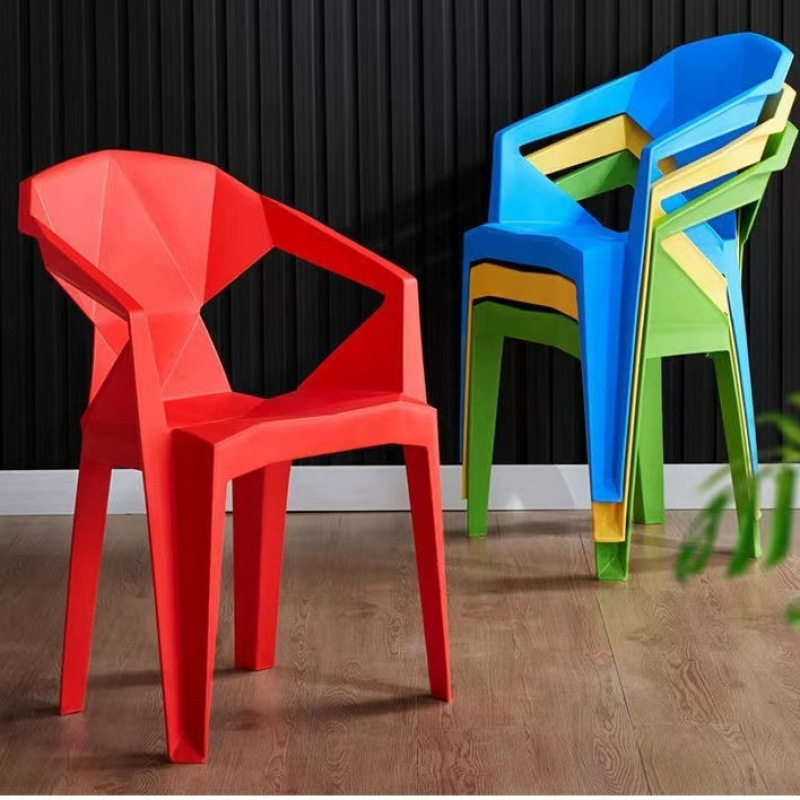 *Thickened Plastic Chairs for Catering, Commercial Dining Chairs with Backrests, Food Stalls, Dining Tables, Home Restaurants, Extra Thick Plastic Stools