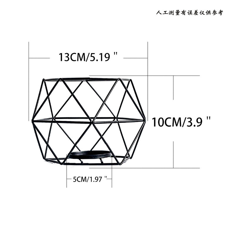 Creativo nórdico candelabros de hierro forjado geometría decoración marco de candelabros de banano hogar dormitorio sala de estar modelo decoración de habitación