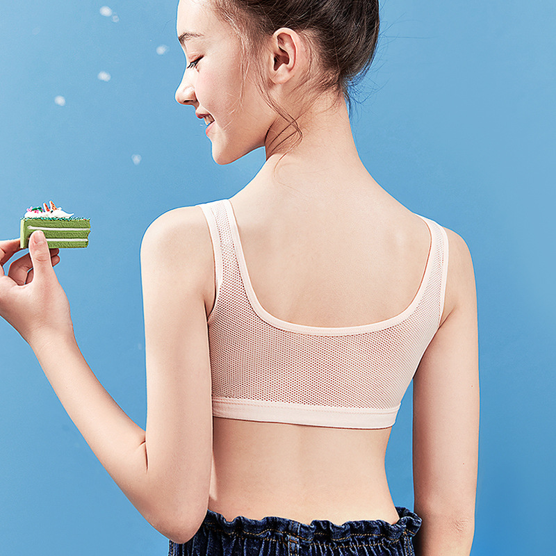 Sujetador de la muchacha de algodón estudiante ropa interior de la muchacha delgada ropa interior de desarrollo temprano de la Escuela Secundaria transpirable ropa interior inalámbrica