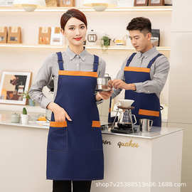 厨房防污防脏耐穿耐磨双肩服务员工作服美甲店水果店防水背带围裙