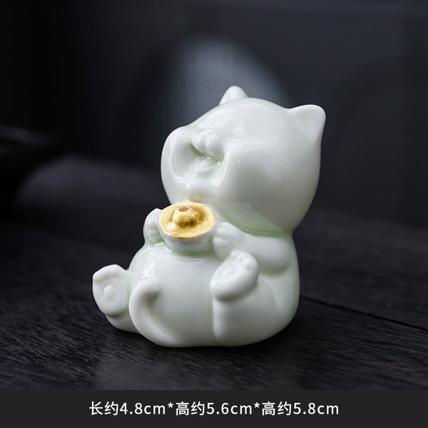 Celadon Yuanbao Cat