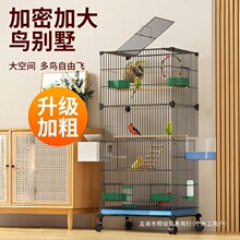 落地鸟笼豪华家用加高鹦鹉鸟笼虎皮玄凤文鸟八哥牡丹立式两层鸟笼