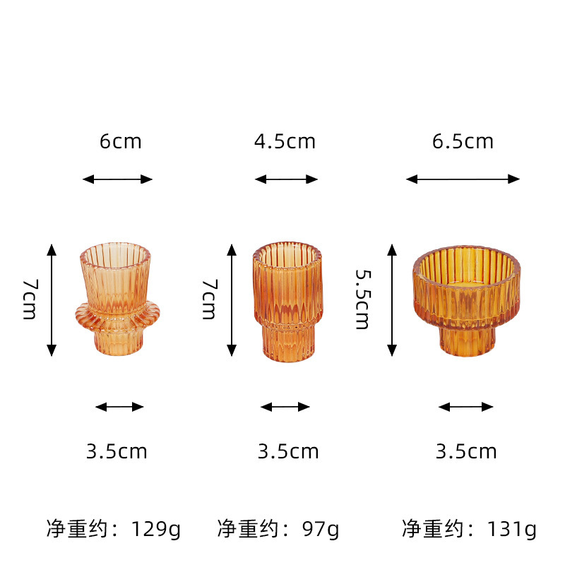 ヨーロッパ式シンプルinsガラス燭台家庭用棒ワックスベースロマンチックな食卓ろうそく台クリエイティブ家庭装飾品|undefined