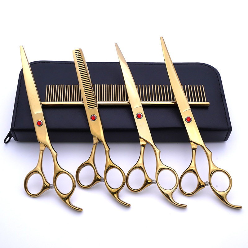 Acero inoxidable directo de fábrica Tijeras para mascotas de 7 pulgadas Tijeras de belleza para perros Tijeras de pelo de peluche