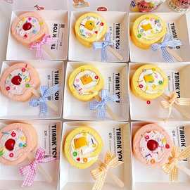 六一儿童节棒棒糖蛋糕卷包装盒儿童蛋糕方形透明甜品盒批发