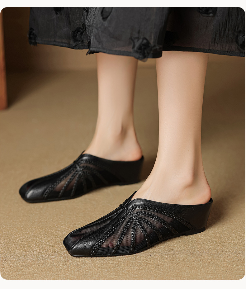 Sandal cao gót nữ mũi nhọn quai chéo gót 5 cm phong cách Hàn Quốc — đen chi tiết 13
