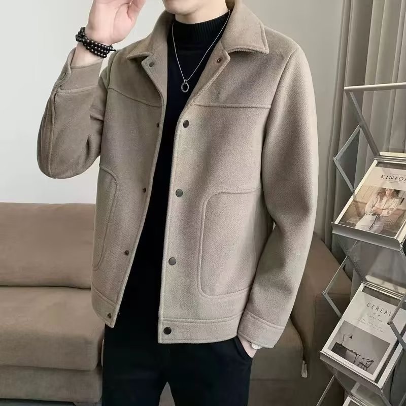 Autumn woolen short fitted jacket