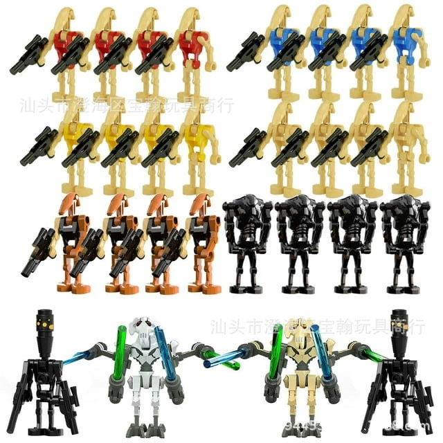 Minifigure set — assorted robot & soldier figures, mixed packs 8–120 pcs, combinable