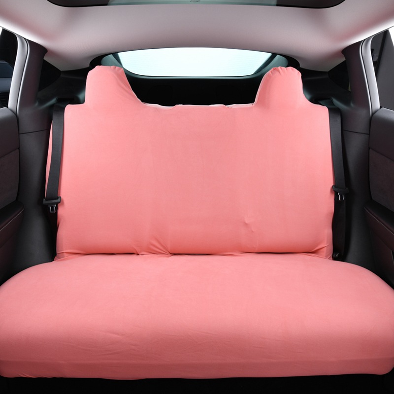Elastic Car Seat Cover, Derong Rear Seat Cushion Cover, Seat Cushion, Backrest and Headrest Integrated Cover, Dust-Proof and Stain-Resistant, Single Layer