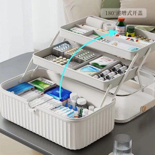 Factory direct sales medical storage box household large-capacity medical storage box portable multi-layer PU portable storage box