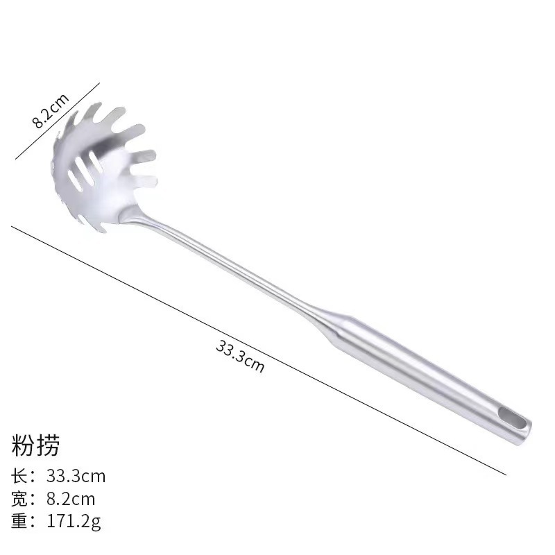 Espátula de acero inoxidable, espátula para cocinar, espátula de mango largo, cuchara para cocinar, cuchara para freír, espátula de acero inoxidable, colador, utensilios de cocina domésticos