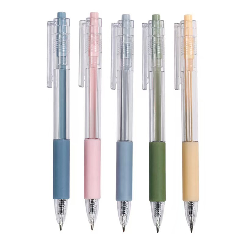Estudiantes pequeños frescos con bolígrafo neutro de presión de color Morandi bolígrafo neutro de presión simple bolígrafo de firma negro image 5