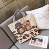 One-shoulder bag, capacious shopping bag, 2024 years, internet celebrity, with embroidery