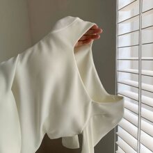 设计感小众白色方领打底衫女春夏内搭T恤低领露锁骨修身简约上衣t