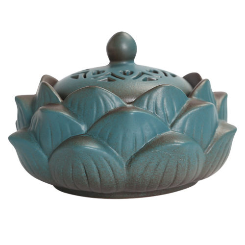 New creative lotus incense burner with overflowing floral fragrance indoor incense ceramic 4-hour incense hollow incense burner epidemic prevention incense