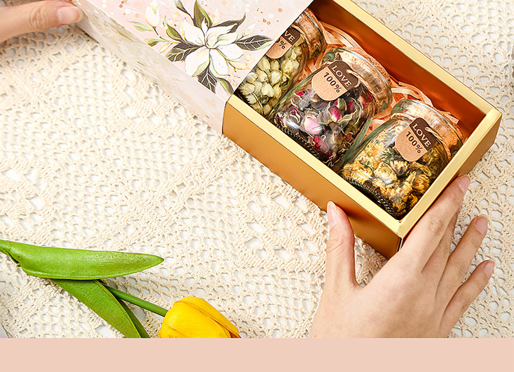 Teacher's Day Herbal Flower Tea Gift Box with Rose Blend 100g Cold Brew Loose Tea details