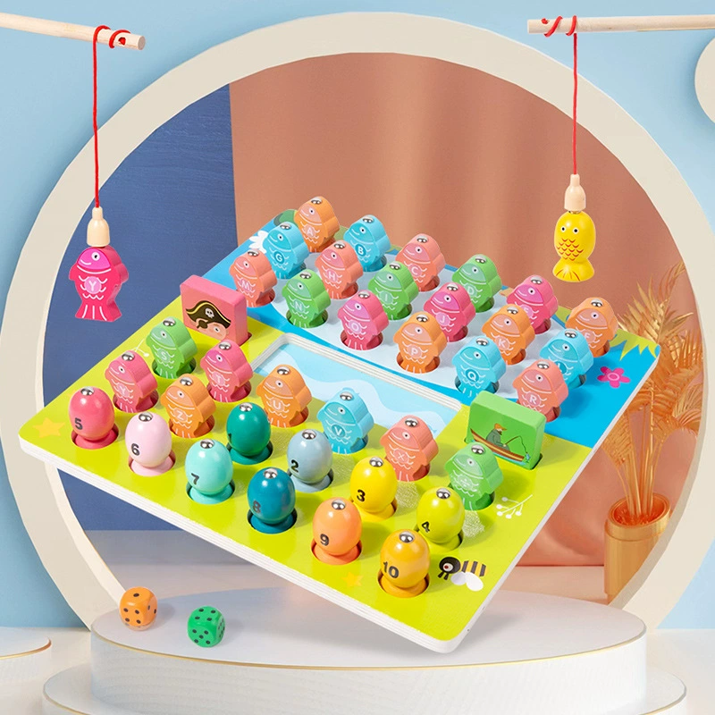 Детское раннее образование Монтеса Настольная рыбалка интерактивная игра Цифровые буквы познавательные забавные захваты развивающие игрушки