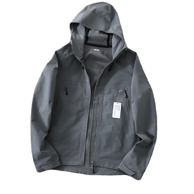 Spring and Autumn Men's Hooded Business Casual Soft Shell Jacket Outdoor Windproof Warm Jacket Jacket Young Men's Clothing