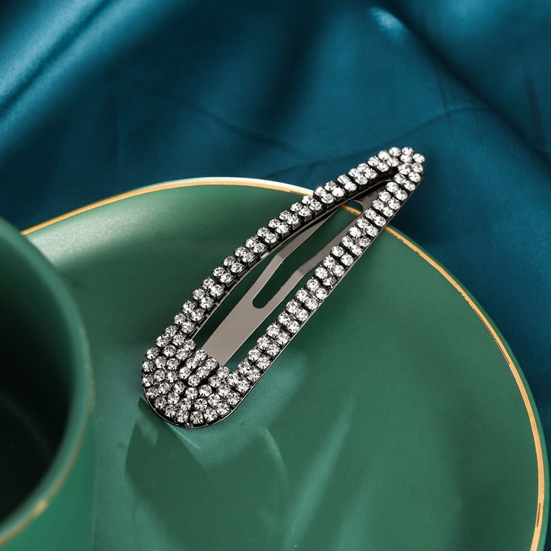 Europäische und amerikanische Strass-BB-Haarnadel, einfache Wassertropfen-Metall-Haarnadel, ein Wortclip, Netzroter Kopfschmuck, eine Generation von Haaren_voghion.com