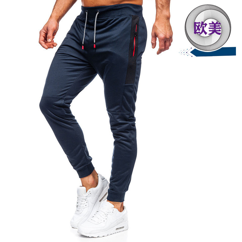2021 European and American Spring and Summer Men's Jogging Sports Long Wei Pants Foreign Trade Loose Ankle Pants Amazon Sports Men's Pants