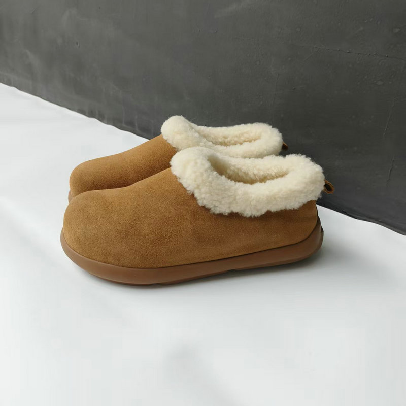 2025 Little Potato All-Inclusive Wool Birkenstock Slippers with Curly Fur and Velvet Warm Snow Boots