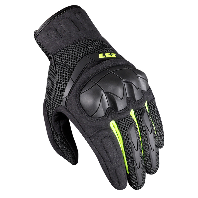 LS2 motocicleta guantes de montar resistente a la caída de carreras de verano transpirable motocicleta resistente al desgaste resistente al desgarro guantes de pantalla táctil para hombres y mujeres
