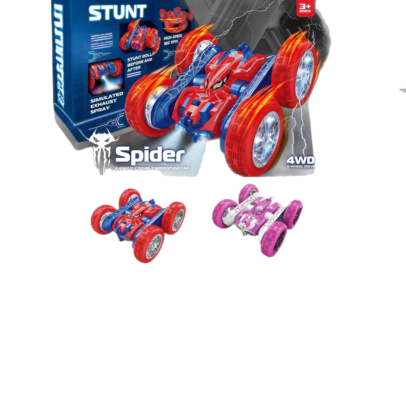 Transfronterizo 360 ° vehículo de control remoto doble cara rodante vehículo de acrobacias de control remoto de cuatro ruedas 2.4 deformación todoterreno vehículo de juguete de cuatro ruedas