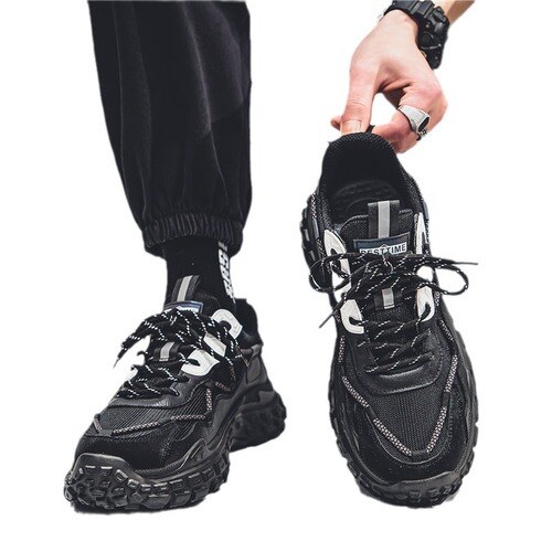 Men's Winter Breathable Mesh Casual Sports Running Thick Sole Tire Dad's Shoes Trendy Comfortable Versatile