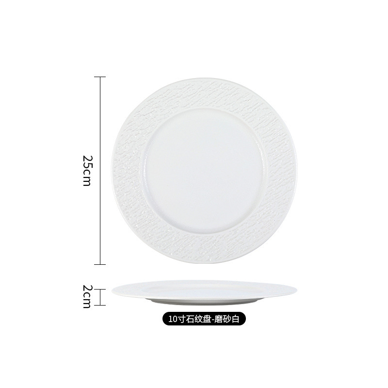 Juego de platos de alta gama en blanco y negro japonés personalizado exportación transfronteriza tazón de cerámica plato de comida occidental plato de fiador vajilla de cerámica