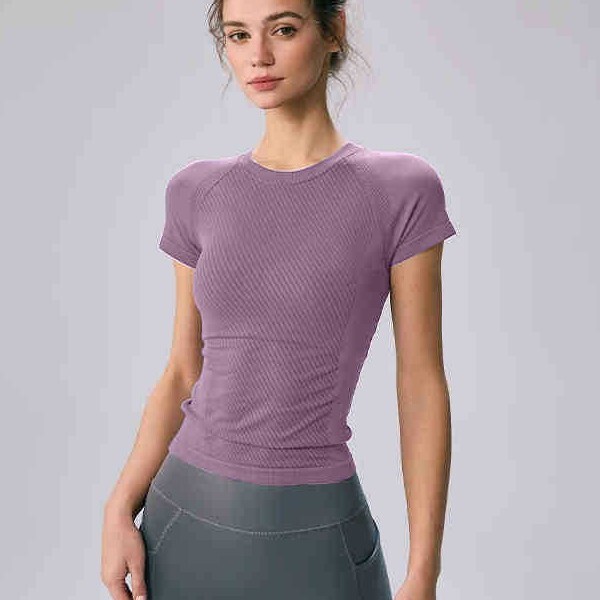 Summer Short-Sleeved T-Shirt for Women 2026 New Slimming Yoga Fitness Clothing Slim Fit Running Quick-Drying Sports Top Summer Short-Sleeved T-Shirt for Women 2026 New Slimming Yoga Fitness Clothing Slim Fit Running Quick-Drying Sports Top