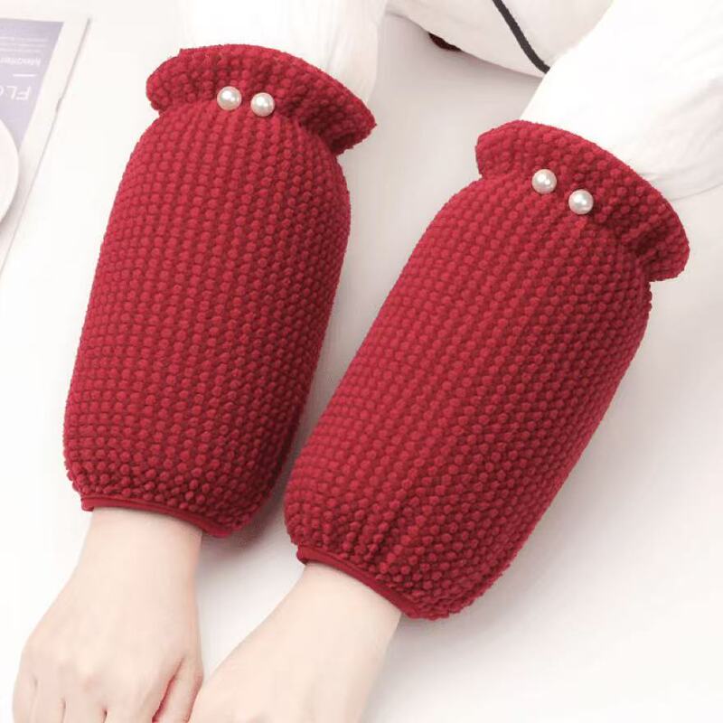 Winter Short Pearl Sleeve Covers for Women, Anti-Dirt and Anti-Stain Sleeve Covers for Work and Study, down Jacket Sleeve Protectors